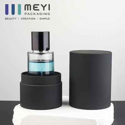 شیشه شیشه عطر شفاف سیلندر خالی با درپوش مغناطیسی 50 میلی لیتری با جعبه هدیه